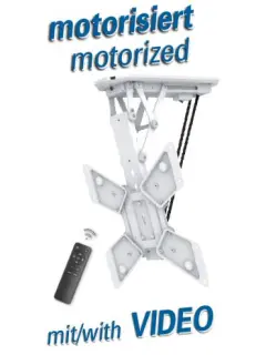 Transmedia Motorized Folding Suspension Bracket for LCD Monitor 23"-55" White