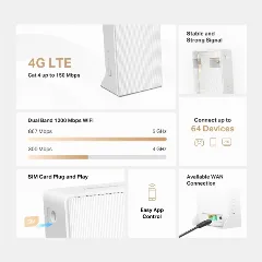 Mercusys AC1200 Wireless Dual Band 4G LTE Router