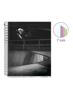 Kolegij blok Miquelrius A5 70g 140L spiralni crte Extra rigid cardboard lifestyle skate park MR4198