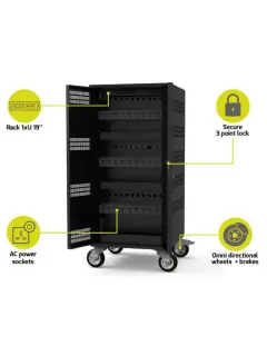 Port ormar za punjene 30 prijenosnika+19"rack 1U