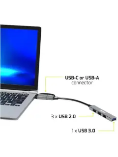 Port HUB USB-C/A 4 porta 480 Mbps SLIM