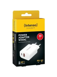 Punjač zidni Intenso #7803012, W30AC, 1xUSB-A/1xUSB-C, 30W, bijeli