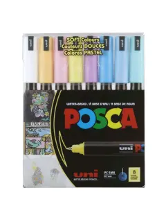 Uni pak marker Posca pc-1mr pastelne boje 8/1 PVC box (zamjena š75440)