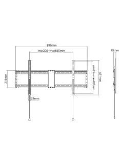 Manhattan TV nosač zidni 43"-100" do 70kg, crni
