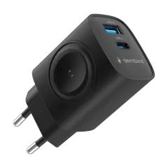 Gembird 2-in-1 20 W Apple Watch phone fast charger, black