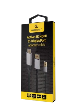 Gembird Active 4K HDMI male to DisplayPort male adapter cable, 2 m, black