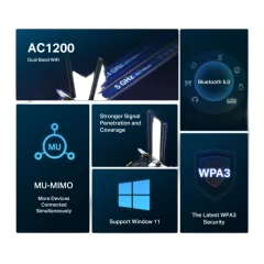 Mercusys AC1200 Wi-Fi Bluetooth PCIe Adapter