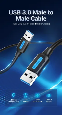Vention USB 3.0 A Male to A Male Cable 2m, Black