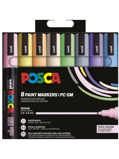 Uni pak marker Posca pc-5m pastelne boje 8/1 kartonsko pak.