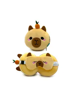 Putni jastuk i maska za oči Puckator Relaxeazzz Duke the Capybara CUSH442