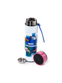 Termalna boca Puckator Minecraft Axolotl s digitalnim termometrom 450 ml BOT344