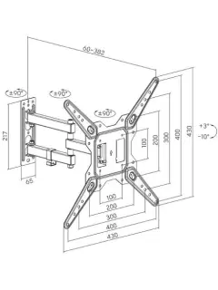 Manhattan TV nosač s duplom rukom, 23"-55", 30kg