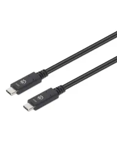 Manhattan kabel USB-C, 100W/5A, 10Gbps, 1m, crni