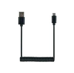 Gembird Coiled Micro-USB cable, 1.8m, black