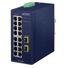 Planet Industrial 16-Port GbE 2-Port 1000X SFP Ethernet Switch