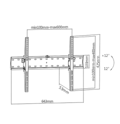 Gembird TV wall mount (fixed), 37”-70”