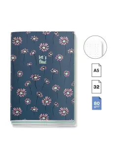 Bilježnica Miquelrius A5 kolekcija happy daisies točkice 32L 80g 3/1 MR8189 MIQ_RAS
