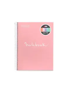 Kolegij blok Miquelrius A4 90g 120L spiralni crte Extra rigid cardboard emotions pink MR48565