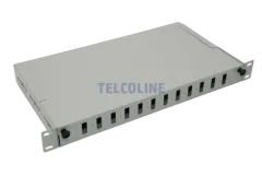 NFO Patch Panel 1U 19" - 12x SC Duplex, Pull-out, 1 tray, Gray