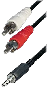 Transmedia Cable 2x RCA-plug - 3,5 mm stereo plug, 3m