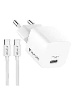 Punjač zidni Verbatim Mini GaN #32396 USB-C PD 20 W, USB-C kabel 1.0m, EU, bijeli