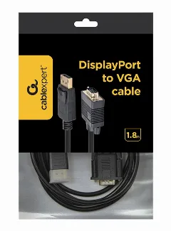 Gembird DisplayPort to VGA adapter cable, black, 1.8m