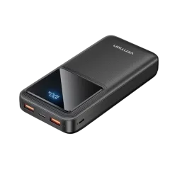 Vention 20000mAh Power Bank (Micro-USB USB-C USB-A USB-A) 22.5W, Black, LED Display