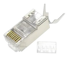 Gembird Shielded modular CAT7 pass-through type plug 15u" gold plated, 50 pcs per bag