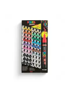 Marker Uni pc-5br brush Posca razne boje 60 kom u displeju 60/1 345157000