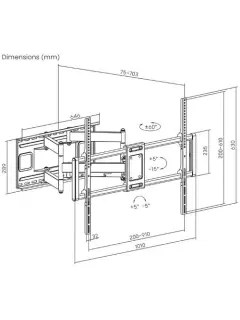 Manhattan TV nosač zidni 60"-120" do 120kg, crni