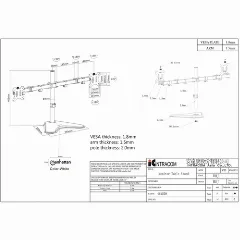 Manhattan nosač monitora 13"-32",8kg po monit,crni