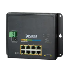 Planet Industrial 8-port 10 100 1000T 802.3at PoE 2-port 1G 2.5G SFP Wall-mount Managed Switch