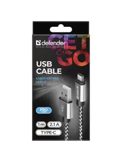 USB kabel Defender USB09-03T PRO, TypeA-TypeC, 1m, bijeli