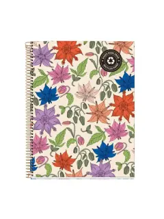 Kolegij blok Miquelrius A4 70g 120L spiralni crte Extra rigid cardboard lifestyle vintage lily MR46810