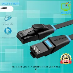 Vention Flat CAT.6 UTP Patch Cord Cable 2M Black