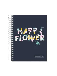 Kolegij blok Miquelrius A6 70g 120L spiralni crte happy flower crna MR4333