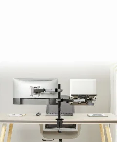 Gembird Adjustable desk mount with monitor arm and notebook tray