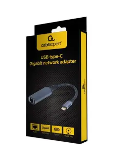 Gembird USB type-C Gigabit mrežni adapter, sivi metalik