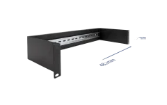 Delock 19&rdquo; DIN rail Panel 2U black