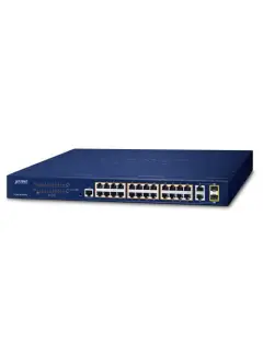 Planet 24-Port 10/100TX 802.3at PoE + 2-Port Gigabit TP/SFP Combo Managed Ethernet Switch