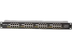 MaxLink Gigabit POE panel 16 portova, 1U za rack 19", oklopljen, crni