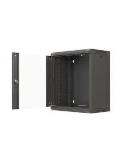 Lanberg Rack Cabinet 19" Wall-Mount 12U/540X350 (Flat Pack) With Glass Door Black