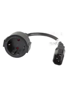 Lanberg IEC 320 C14->SCHUKO (F) Adapter Cable For UPS 20CM Black