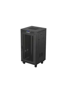Lanberg 22U/ 600x600 Rack Cabinet 19" Free-Standing (Flat Pack) With Mesh Door LCD Thermostat