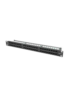 Lanberg Patch Panel 48 Port 1U 19" CAT.6 UTP Black