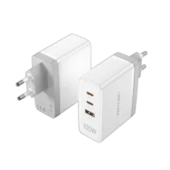 Vention 3-Port USB (C C A) GaN Charger (100W 100W 30W) EU-Plug