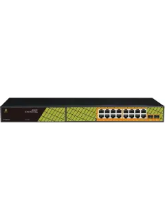 Conexpro PoE switch, 16x 1GbE PoE Lan (14*802.3af/at, 30 W/ port + 2*802.3af/at/bt - 60 W/port) ) +