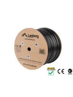 Lanberg Lan Cable CAT.6 FTP 305M Solid Outdoor CU Black Fluke Passed