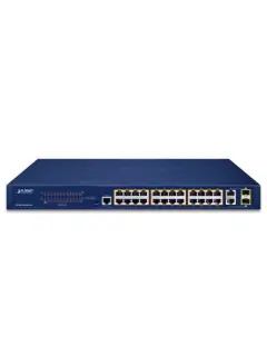 Planet 24-Port 10/100TX 802.3at PoE + 2-Port Gigabit TP/SFP Combo Managed Ethernet Switch