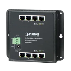 Planet Industrial 8-Ports GbE Wall-mount Managed Switch (-40~75 degrees C)